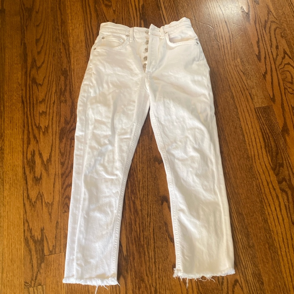 Agolde Riley frayed edge white jeans size 25